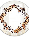 Leopard Fur Safari II - Modern Round or Oval Wall Mirror - Quatrefoil