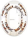 Leopard Fur Safari II - Modern Round or Oval Wall Mirror - Space