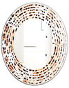Leopard Fur Safari II - Modern Round or Oval Wall Mirror - Wave