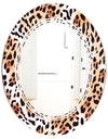 Leopard Fur Safari II - Modern Round or Oval Wall Mirror - Triple C