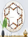 Leopard Fur Safari II - Modern Round or Oval Wall Mirror - Hexagon Star