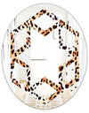 Leopard Fur Safari II - Modern Round or Oval Wall Mirror - Hexagon Star
