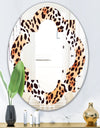 Leopard Fur Safari II - Modern Round or Oval Wall Mirror - Quatrefoil