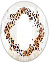 Leopard Fur Safari II - Modern Round or Oval Wall Mirror - Quatrefoil