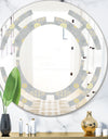 Golden Cornflower Pattern - Modern Round or Oval Wall Mirror - Space