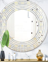 Golden Cornflower Pattern - Modern Round or Oval Wall Mirror - Wave
