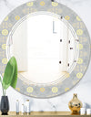 Golden Cornflower Pattern - Modern Round or Oval Wall Mirror - Triple C