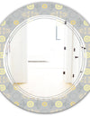 Golden Cornflower Pattern - Modern Round or Oval Wall Mirror - Triple C
