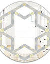 Golden Cornflower Pattern - Modern Round or Oval Wall Mirror - Hexagon Star