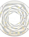 Golden Cornflower Pattern - Modern Round or Oval Wall Mirror - Whirl