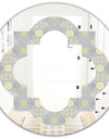 Golden Cornflower Pattern - Modern Round or Oval Wall Mirror - Quatrefoil