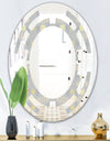 Golden Cornflower Pattern - Modern Round or Oval Wall Mirror - Space