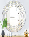 Golden Cornflower Pattern - Modern Round or Oval Wall Mirror - Wave