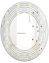 Golden Cornflower Pattern - Modern Round or Oval Wall Mirror - Wave