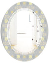 Golden Cornflower Pattern - Modern Round or Oval Wall Mirror - Triple C