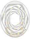 Golden Cornflower Pattern - Modern Round or Oval Wall Mirror - Whirl