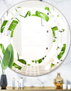 Tropical Palm Leaves II - Modern Round or Oval Wall Mirror - Space