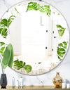 Tropical Palm Leaves II - Modern Round or Oval Wall Mirror - Leaves