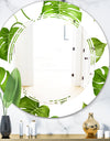 Tropical Palm Leaves II - Modern Round or Oval Wall Mirror - Triple C