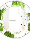 Tropical Palm Leaves II - Modern Round or Oval Wall Mirror - Triple C