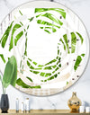 Tropical Palm Leaves II - Modern Round or Oval Wall Mirror - Whirl