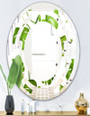 Tropical Palm Leaves II - Modern Round or Oval Wall Mirror - Space