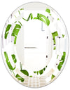 Tropical Palm Leaves II - Modern Round or Oval Wall Mirror - Space