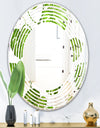 Tropical Palm Leaves II - Modern Round or Oval Wall Mirror - Wave