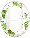 Tropical Palm Leaves II - Modern Round or Oval Wall Mirror - Leaves