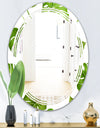 Tropical Palm Leaves II - Modern Round or Oval Wall Mirror - Triple C