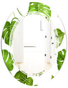 Tropical Palm Leaves II - Modern Round or Oval Wall Mirror - Triple C
