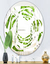 Tropical Palm Leaves II - Modern Round or Oval Wall Mirror - Whirl