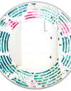 Tropical Botanicals and Flowers - Modern Round or Oval Wall Mirror - Wave