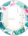 Tropical Botanicals and Flowers - Modern Round or Oval Wall Mirror - Triple C