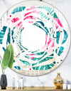 Tropical Botanicals and Flowers - Modern Round or Oval Wall Mirror - Whirl