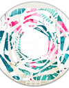Tropical Botanicals and Flowers - Modern Round or Oval Wall Mirror - Whirl