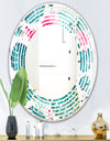 Tropical Botanicals and Flowers - Modern Round or Oval Wall Mirror - Wave