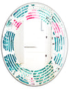 Tropical Botanicals and Flowers - Modern Round or Oval Wall Mirror - Wave