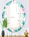 Tropical Botanicals and Flowers - Modern Round or Oval Wall Mirror - Triple C