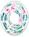 Tropical Botanicals and Flowers - Modern Round or Oval Wall Mirror - Whirl