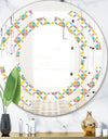 Retro Geometric Design VIII - Modern Round or Oval Wall Mirror - Space