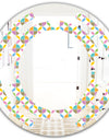 Retro Geometric Design VIII - Modern Round or Oval Wall Mirror - Space