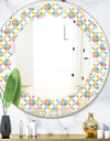 Retro Geometric Design VIII - Modern Round or Oval Wall Mirror - Leaves