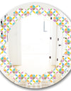 Retro Geometric Design VIII - Modern Round or Oval Wall Mirror - Leaves