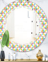 Retro Geometric Design VIII - Modern Round or Oval Wall Mirror - Triple C