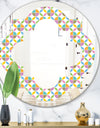 Retro Geometric Design VIII - Modern Round or Oval Wall Mirror - Quatrefoil