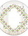 Retro Geometric Design VIII - Modern Round or Oval Wall Mirror - Quatrefoil