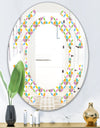 Retro Geometric Design VIII - Modern Round or Oval Wall Mirror - Space