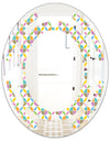 Retro Geometric Design VIII - Modern Round or Oval Wall Mirror - Space