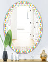 Retro Geometric Design VIII - Modern Round or Oval Wall Mirror - Triple C